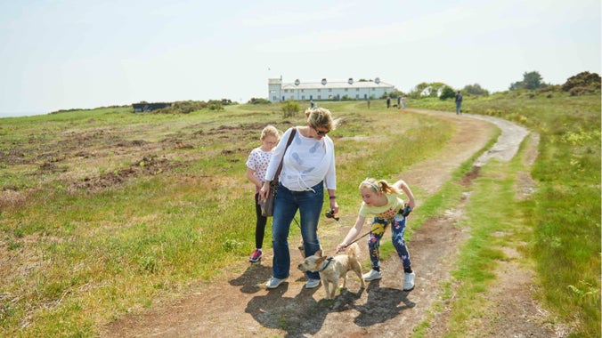 Visitors at Dunwich Heath and Beach, Suffolk